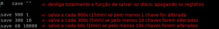 Desligando a opção save no redis